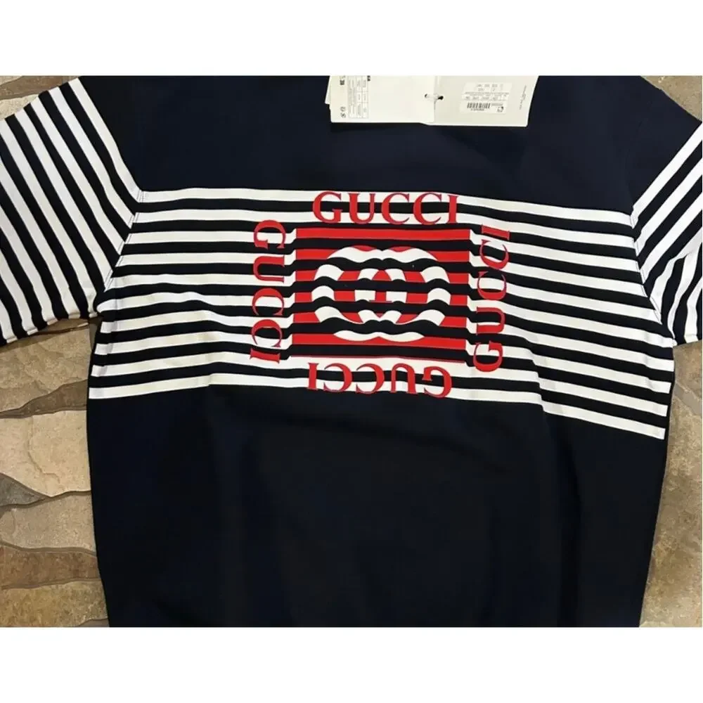 Men's Gucci 100% cotton logo print sweatshirt size large made in Italy NWT